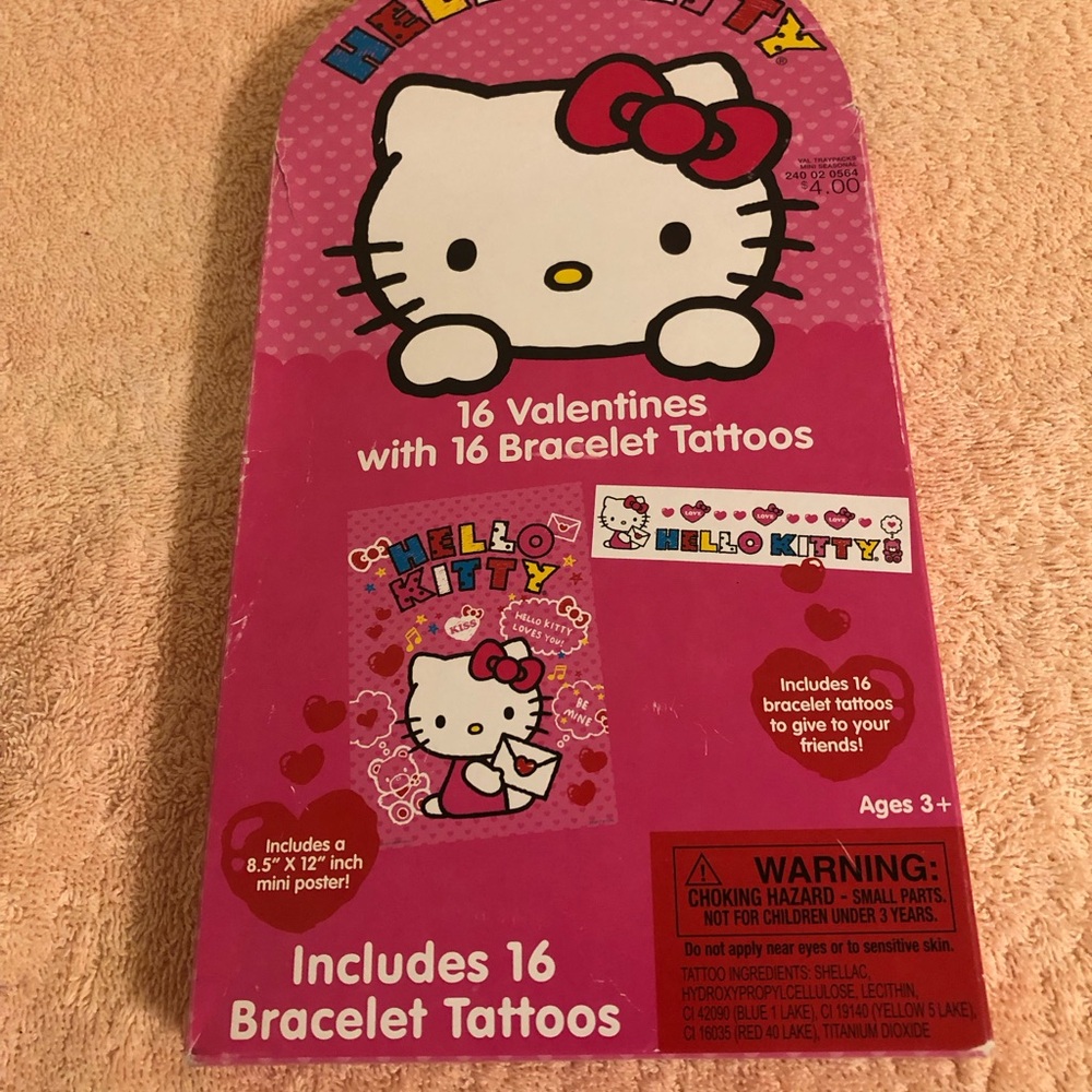 Hello Kitty Valentines With Valentine Bracelet Tattoos NIB HTF